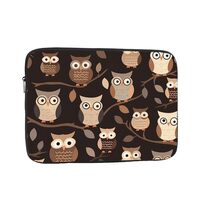 Cute Brown Cartoon Owls Laptop Case 13 inch, Shockproof Protective Computer Sleeve Cover Water Resis