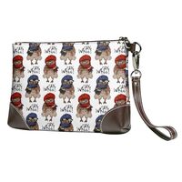 Small Clutch Purses for Women - Cool Owl Prints Leather Wristlet Wallets for Women with Wrist Strap