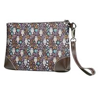 Small Clutch Purses for Women - Forest Cute Owl Leather Wristlet Wallets for Women with Wrist Strap