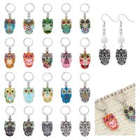 NBEADS 20 Pcs Enamel Crochet Stitch Marker, 1.5inch Alloy Enamel Stitch Marker Owl Removable Crochet