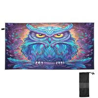 KEEPREAL Neon Owl Beach Towel Super Absorbent Oversized Travel Towels,30" x 60" Lightweigh