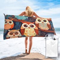 QMNKLET Anime Owl Bath Towel Super Absorbent Quick Dry Bathroom Towel Sand Free Microfiber Beach Tow