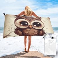 QMNKLET Cute Owl Bath Towel Super Absorbent Quick Dry Bathroom Towel Sand Free Microfiber Beach Towe