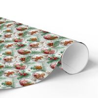 CeCeHo Christmas Owls Wrapping Paper Two Sizes | Christmas Gift Wrap | Holiday Wrapping Paper