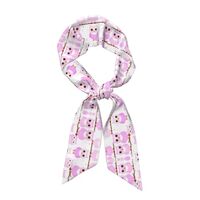 WXXWXD Cute owl Printed silk scarf for women, a versatile accessory for autumn and winter coats