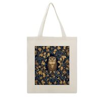 Canvas Tote Bag,Owl And Tree Leaves Vines Handbags for Women Shoulder Bag