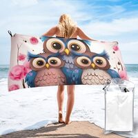 QMNKLET Cute Owls Bath Towel Super Absorbent Quick Dry Bathroom Towel Sand Free Microfiber Beach Tow