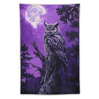 Vendhui Mystical Owl on Ancient Tree Tapestry Polyester Wall Hanging Tapestry for Bedroom Living Roo