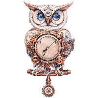 3D Puzzles for Adults Wooden Model Kits Owl Clock, Mechanical Model Building Kits DIY Hobbies for Wo