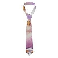 ZSUUGJ Watercolor Purple Owl Partten Men'S Necktie - Formal Tie For Wedding