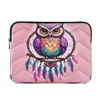 Dreamcatcher Owl Pink 13-14 Inch Laptop Sleeve for Women Cute Carrying Case Cover for Tablet Traveli
