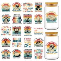 Rngmsi Sarcastic UV DTF Stickers - 20 Sheets Vintage Funny Quotes UV DTF Cup Wraps for 16 oz Glass, 