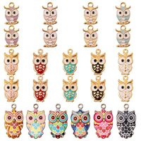 LEGENTLISUR 30 Pcs Owl Charms for Jewelry Making Bulk Colorful Owl Alloy Charms Pendants for Earring