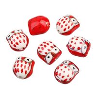 DOITOOL 10pcs DIY Ceramic Owl Shaped Beads Craft Charms Jewelry Making Supplies Loose Beads for Brac