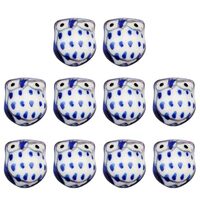 DOITOOL 10Pcs Cartoon Owl Shaped Loose Ceramic Beads for DIY Jewelry Making Accessories Sapphire Blu