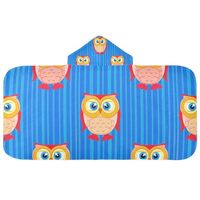 CHIFIGNO Cute Owls Blue Baby Hooded Towels for Toddler Personalized Kids' Bath Towel Girls Quic