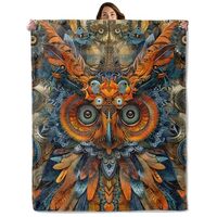 Fantasy Owl Throw Blanket for Boys Girls Kids Adults Women, Fuzzy Warm Soft Cozy Flannel Blankets Gi