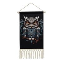 QMNBTES Owl Wall Tapestry with Tassels Long Tapestry Wall Hanging Vertical Custom Tapestries Aesthet