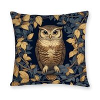 SUNFYCN William Morris Abstract Vintage Owl Design Throw Pillow Cover Home Decor, Art Deco Pillowcas