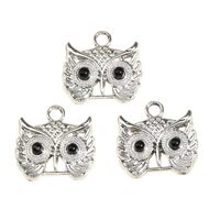 New 2025 Unisex 10Pcs 2 Colors 21X20Mm Cute Enamel Owl Head Charms Animal Pendant For Diy Handmade N