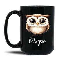 Customized Name Owl Lover Coffee Mug, Owl Ceramic Cup, Personalized Owls Mug Gift for Son Daughter F