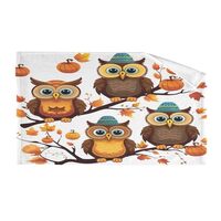 Thanksgiving Cute Fall Owls Bath Towels for Bathroom Wash Cloth Quick-Dry Washcloths Absorbent Face 