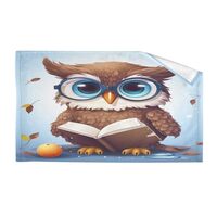 Owl Reading Bath Towels for Bathroom Wash Cloth Absorbent Face Towel Quick-Dry Washcloths Cotton Han