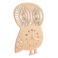 OUNONA Cute Owl Shaped Wall Clock Mute Wall Hanging Clock for Home Office Decoration Non Ticking Des