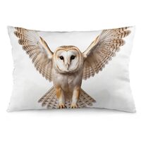 QMKVBSN 12 "x20 Throw Pillow Covers A Barn Owl Pillow Cover for Sofa Square Pillowcase for Couc