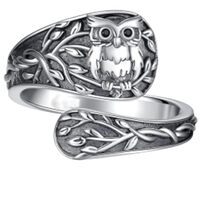A Fashionable and Creative New Owl Spoon Ring Love Owl Gift for Women