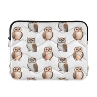 Watercolor Owls White 13-14 Inch Laptop Sleeve Bag for Men Women Durable Protective Computer Carryin