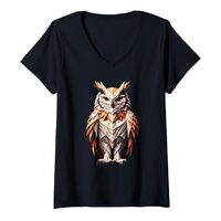 Womens Origami Art Owl Owls V-Neck T-Shirt