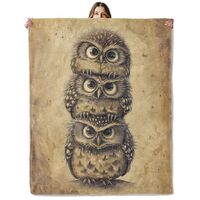 Stacked Owls Throw Blanket for Girls Boys Kids Adults, 50x60 in, Cozy Flannel Blanket for Bedroom, C