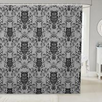 jejeloiu Adults Black owl Shower Curtain for Bathroom Decor 72"x78" Vintage Boho Damask Fl