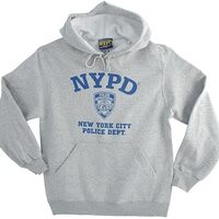 Artisan Owl New York City Police Department Style Adult Pullover Hoodie, Grey (Large)