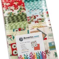 Jessica Flick Owl Be Home for Christmas Strip-Pies 40 2.5-inch Strips Jelly Roll Benartex
