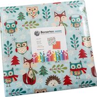Jessica Flick Owl Be Home for Christmas 10X10 Pack 42 10-inch Squares Layer Cake Benartex