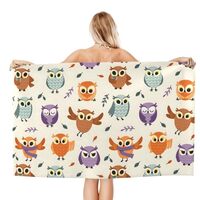 AFHYZY Owl Microfiber Beach Towels for Adults Sand Free Quick Dry Gym Shower Towel Absorbent Oversiz