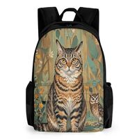 QWNMD Backpack with Pocket Backpacks Louis Wayne Cat And Owl Printed Travel Backpack Lightweight Out