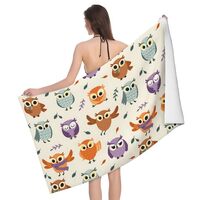 HQFFPOO Owl Microfiber Beach Towels Quick Dry Oversized Bath Towels for Adults Lightweight Gym Towel