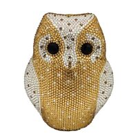 GBWYI Sparkly Rhinestone Owl Evening Purses Luxury Crystal Animal Clutch Cute Unique Diamond Wedding