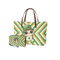 Nittanovaca Owl Leaf Printed Handbag Wallet for Ladies,Waterproof Handbag with Matching Wallet,Casua