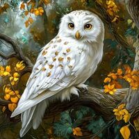 Beautiful White Owl Preprinted 11CT Cross Stitch Kits for Beginners & Adults - Easy Needlepoint 