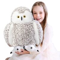IKASA Lifelike Giant Snowy Owl Stuffed Animal Plush Toy,17 inches Large Big Size Cute Soft Toys,Huge