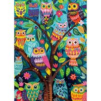 Chalzidar Night of The Owls Jigsaw Puzzles for Adults 1000 Pieces, Interlock Perfectly Letter on Bac
