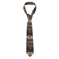 BROLEO Owl Beliefs Prints Men's Necktie - Elegant and Durable Polyester Fiber Tie for Business,
