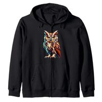 Origami Art Eastern Screech Owl Owls Zip Hoodie