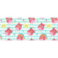 susiyo Cartoon Owl Pattern on Striped Gift Wrapping Paper Perfect for Wedding, Baby Shower, Valentin