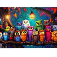 Enchanting Owl Forest Jigsaw Puzzle for Adults 1000 Pieces - Vibrant Colors Puzzle Game for Relaxing