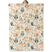 Owl Gifts, Owl and Flower Blanket for Adults Women Kids, 50x60 in, Cozy Fuzzy Warm Soft Throw Blanke